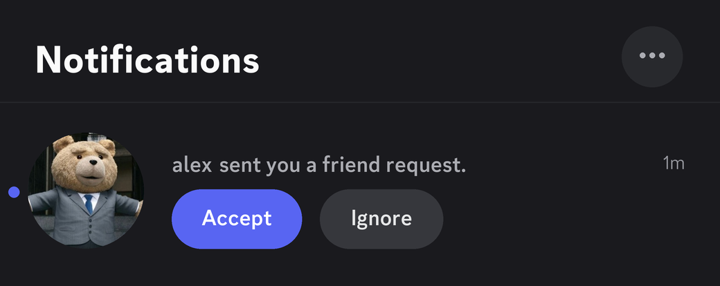 Friend request example