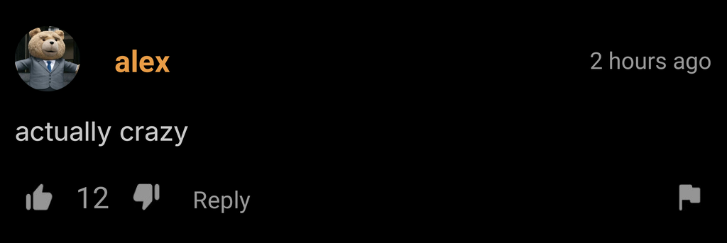 Pornhub comment example